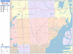 North Miami Digital Map Color Cast Style
